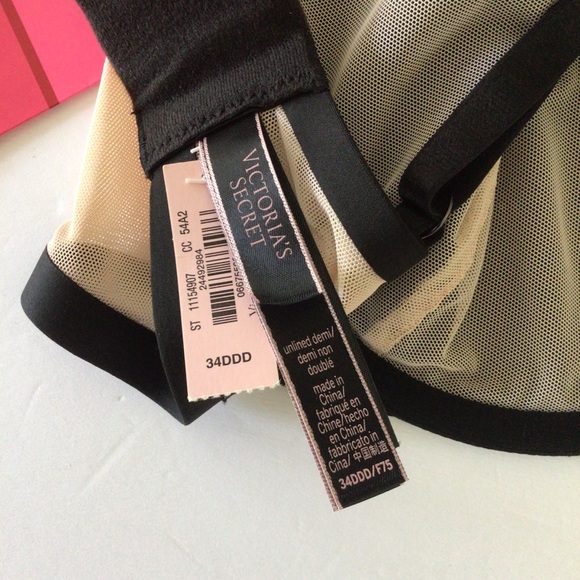VICTORIAS SECRET BLACK LINED DEMI BRA NWT 34DDD - Picture 11 of 15
